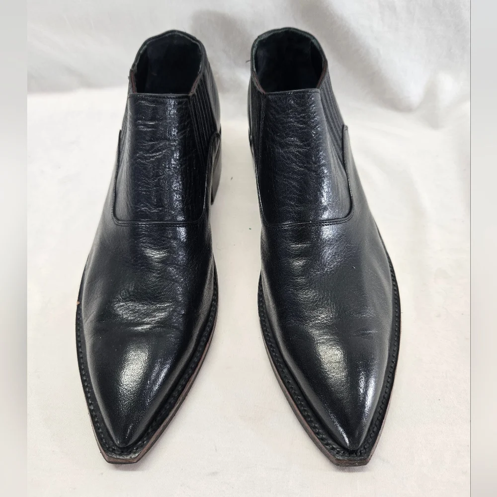 Tony Murga Size 11D Black Leather Custom Handmade Ankle Boots